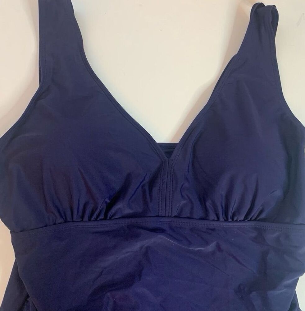 Summer Mae Women's Swimdress 2XL Blue Tummy Control Padded Bra - Picture 10 of 10